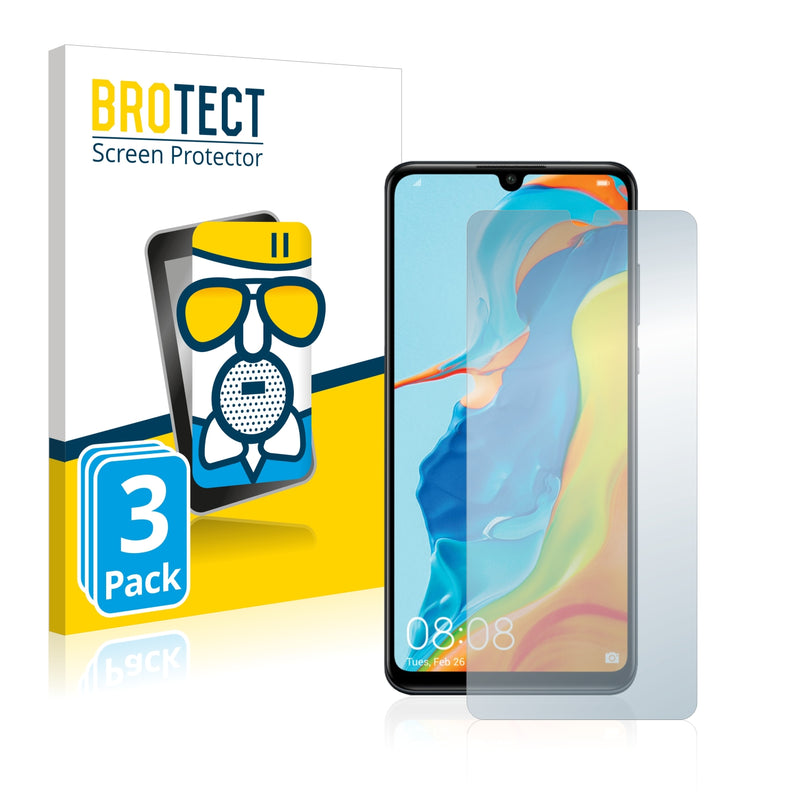 3x BROTECT AirGlass Matte Glass Screen Protector for Huawei P30 lite