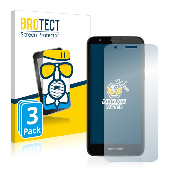 3x BROTECT AirGlass Matte Glass Screen Protector for Motorola Moto E6