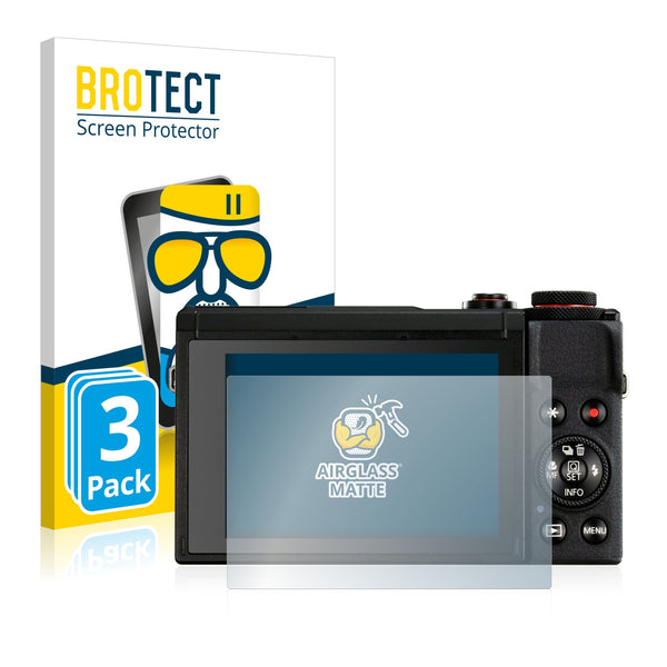 3x BROTECT AirGlass Matte Glass Screen Protector for Canon PowerShot G7 X Mark III