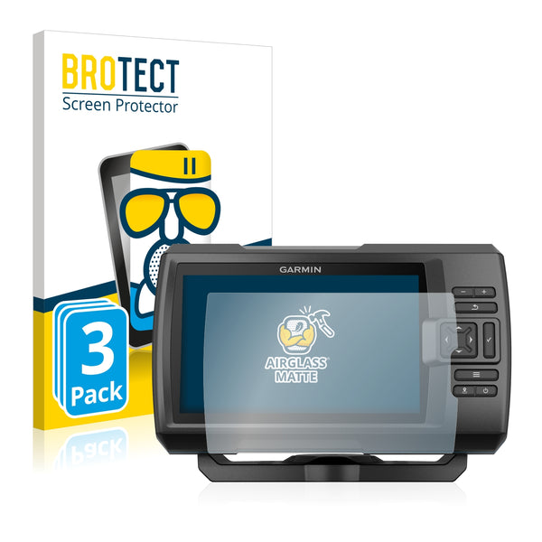 3x BROTECT AirGlass Matte Glass Screen Protector for Garmin Striker Plus 9sv