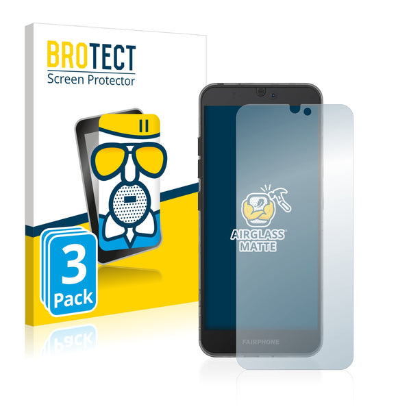 3x BROTECT AirGlass Matte Glass Screen Protector for Fairphone 3