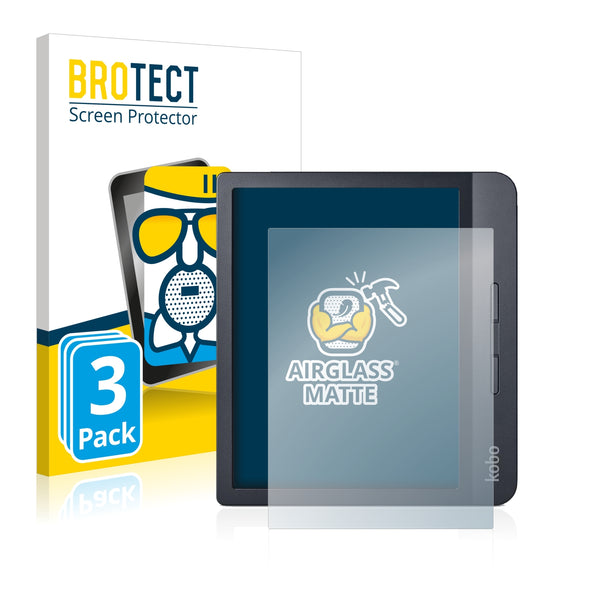 3x BROTECT AirGlass Matte Glass Screen Protector for Kobo Libra H2O