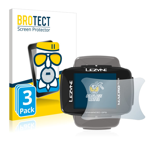 3x BROTECT AirGlass Matte Glass Screen Protector for Lezyne Macro Plus GPS