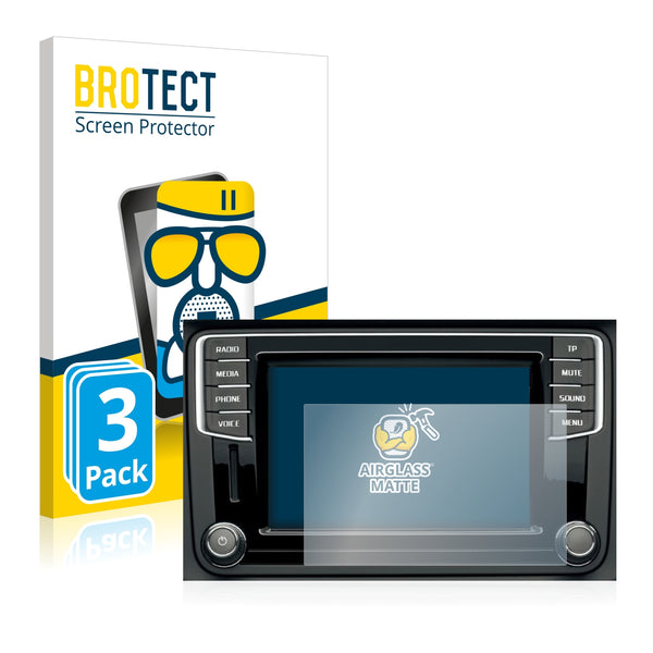 3x BROTECT AirGlass Matte Glass Screen Protector for Skoda Bolero 2 6.5
