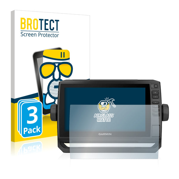3x BROTECT AirGlass Matte Glass Screen Protector for Garmin echoMAP UHD 93sv