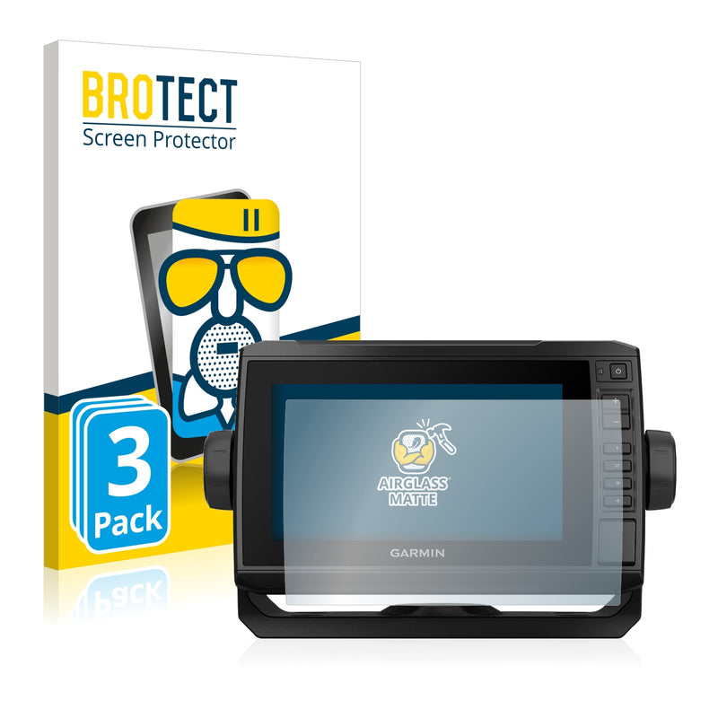3x BROTECT AirGlass Matte Glass Screen Protector for Garmin echoMAP UHD 74cv