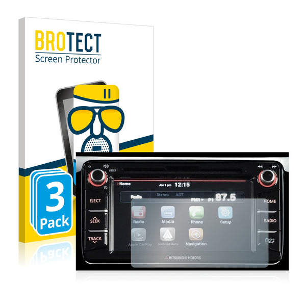 3x BROTECT AirGlass Matte Glass Screen Protector for Mitsubishi L200 Series 5 2015-19