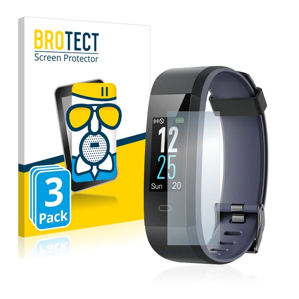 3x BROTECT AirGlass Matte Glass Screen Protector for Chereeki Fitness Tracker ID115C