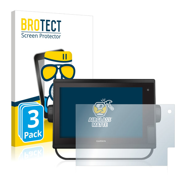 3x BROTECT AirGlass Matte Glass Screen Protector for Garmin GPSMAP 722 Plus