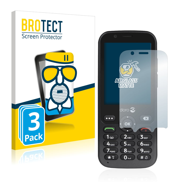 3x BROTECT AirGlass Matte Glass Screen Protector for Doro 7010