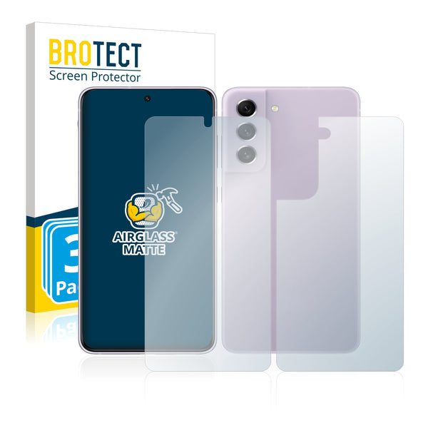 3x BROTECT AirGlass Matte Glass Screen Protector for Samsung Galaxy S21 FE 5G (Front + Back)