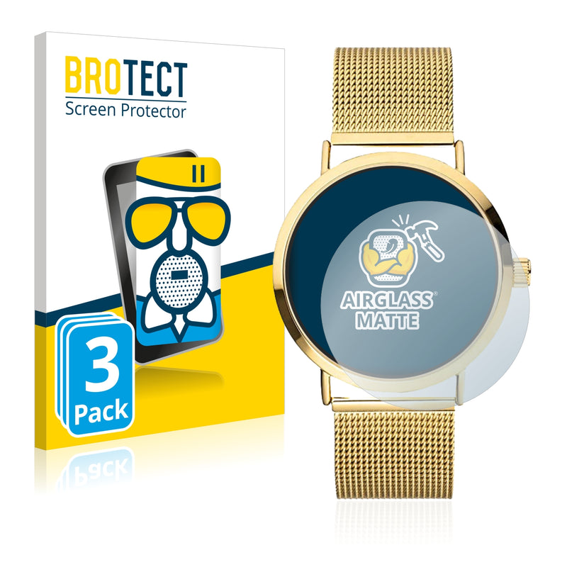 3x BROTECT AirGlass Matte Glass Screen Protector for s.Oliver SO-3888-MQ
