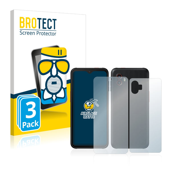 3x BROTECT AirGlass Matte Glass Screen Protector for Samsung Galaxy Xcover 6 Pro (Front + Back)
