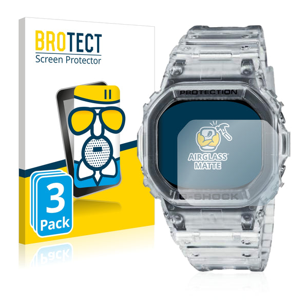 3x BROTECT AirGlass Matte Glass Screen Protector for Casio G-Shock DW-5600SKE-7