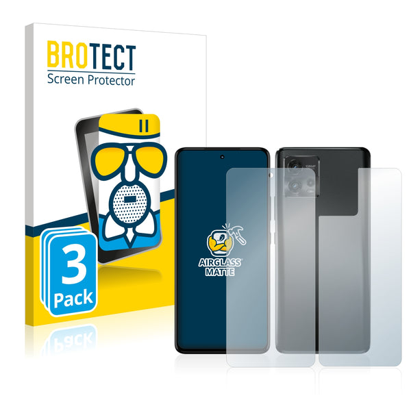 3x Anti-Glare Screen Protector for Motorola Moto G72 (Front & Back)