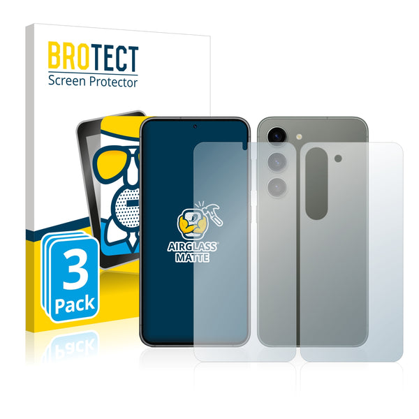 3x Anti-Glare Screen Protector for Samsung Galaxy S23 Plus (Front & Back)