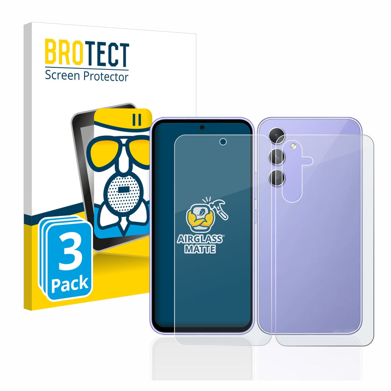 3x Anti-Glare Screen Protector for Samsung Galaxy A54 5G (Front & Back)