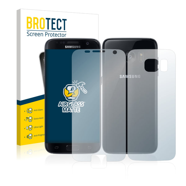 BROTECT AirGlass Matte Glass Screen Protector for Samsung Galaxy S7 (Front + Back)