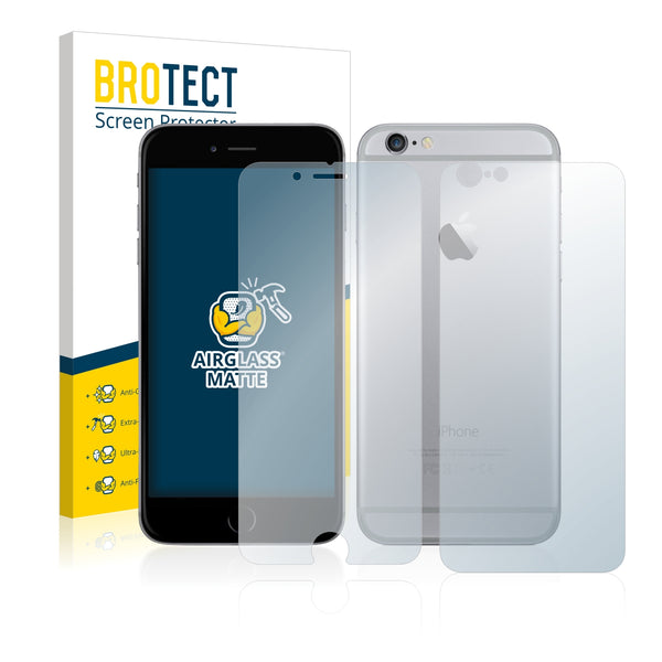 BROTECT AirGlass Matte Glass Screen Protector for Apple iPhone 6S (Front + Back)