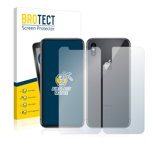 BROTECT AirGlass Matte Glass Screen Protector for Apple iPhone X (Front + Back)