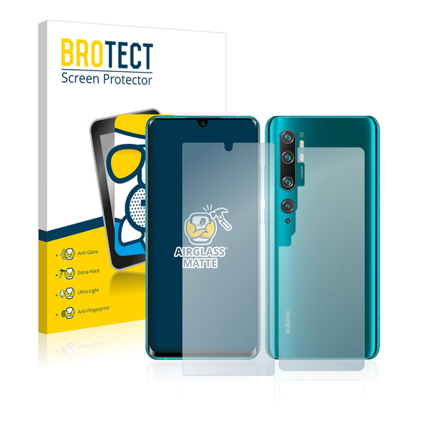 BROTECT AirGlass Matte Glass Screen Protector for Xiaomi Mi Note 10 (Front + Back)
