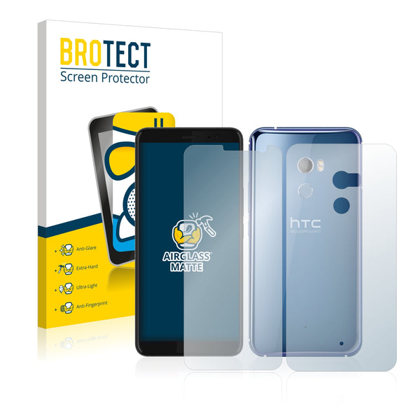 BROTECT AirGlass Matte Glass Screen Protector for HTC U11 Plus (Front + Back)