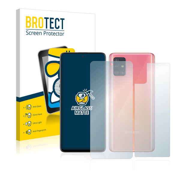 BROTECT AirGlass Matte Glass Screen Protector for Samsung Galaxy A51 (Front + Back)