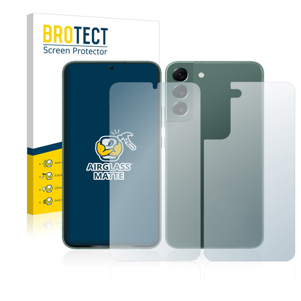 BROTECT AirGlass Matte Glass Screen Protector for Samsung Galaxy S22 Plus 5G (Front + Back)