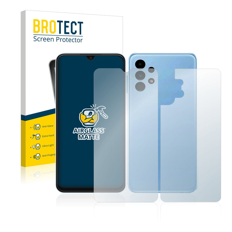 BROTECT AirGlass Matte Glass Screen Protector for Samsung Galaxy A13 (Front + Back)