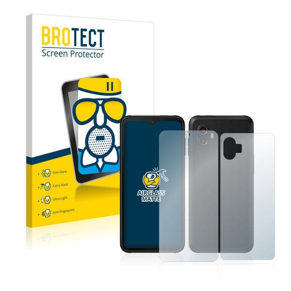BROTECT AirGlass Matte Glass Screen Protector for Samsung Galaxy Xcover 6 Pro (Front + Back)
