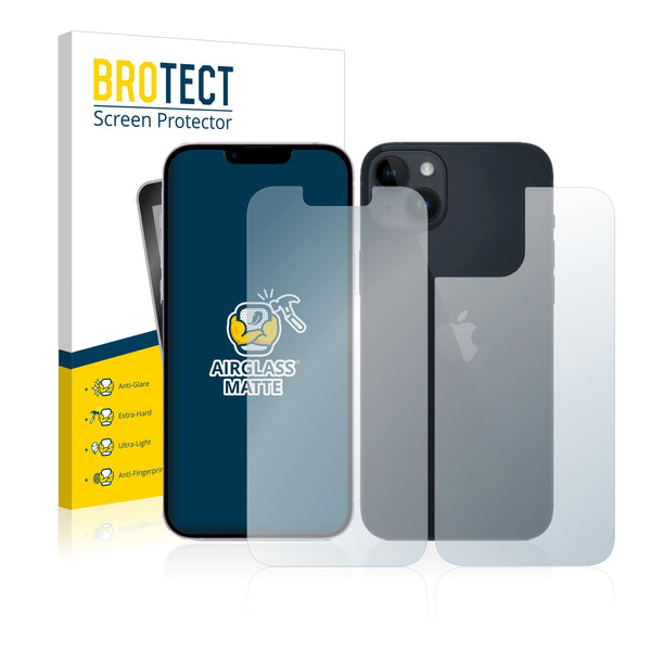 BROTECT AirGlass Matte Glass Screen Protector for Apple iPhone 14 (Front + Back)